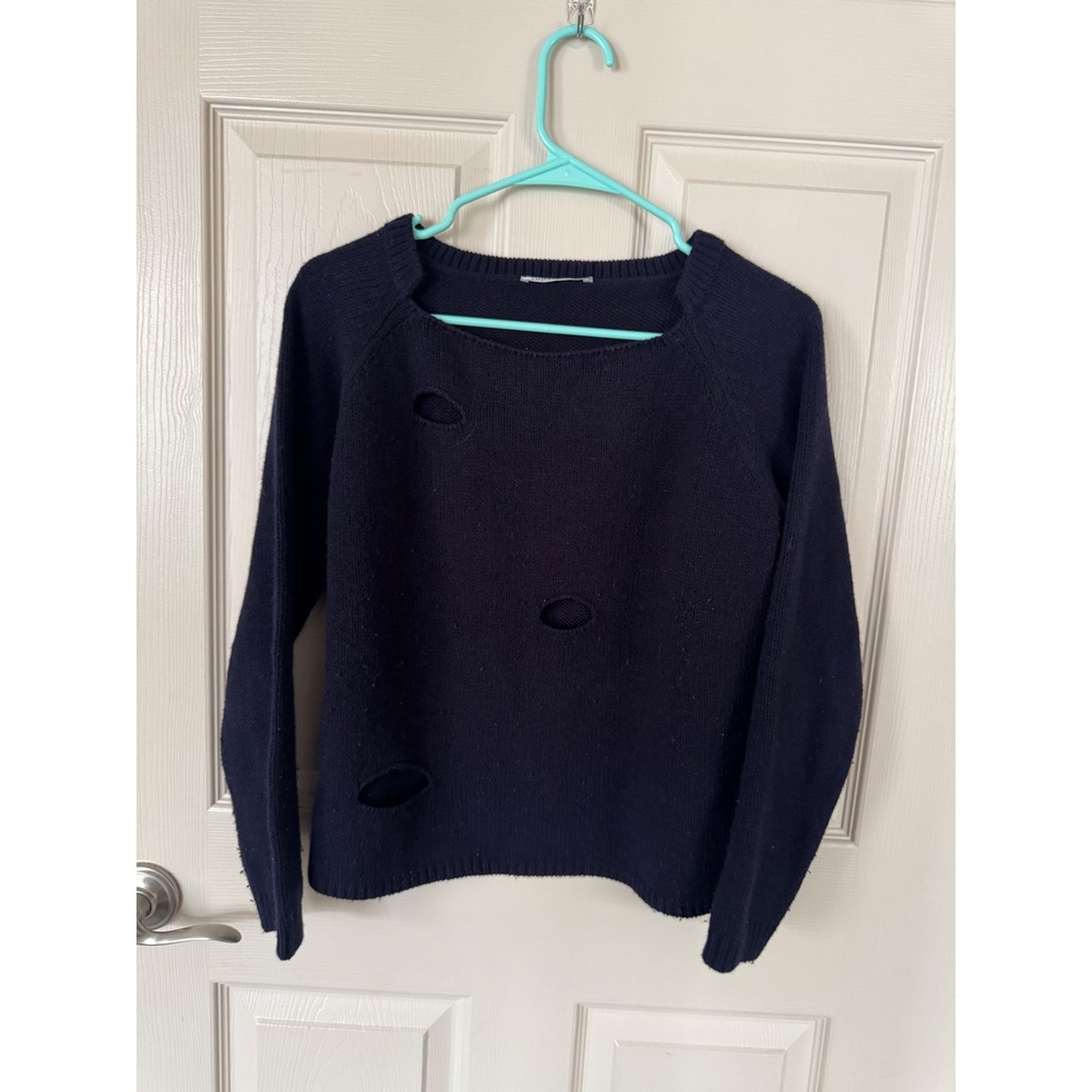 Daniel & Mayer‎ Distressed Knit Sweater Made in Italy Wool Blend Medium q2